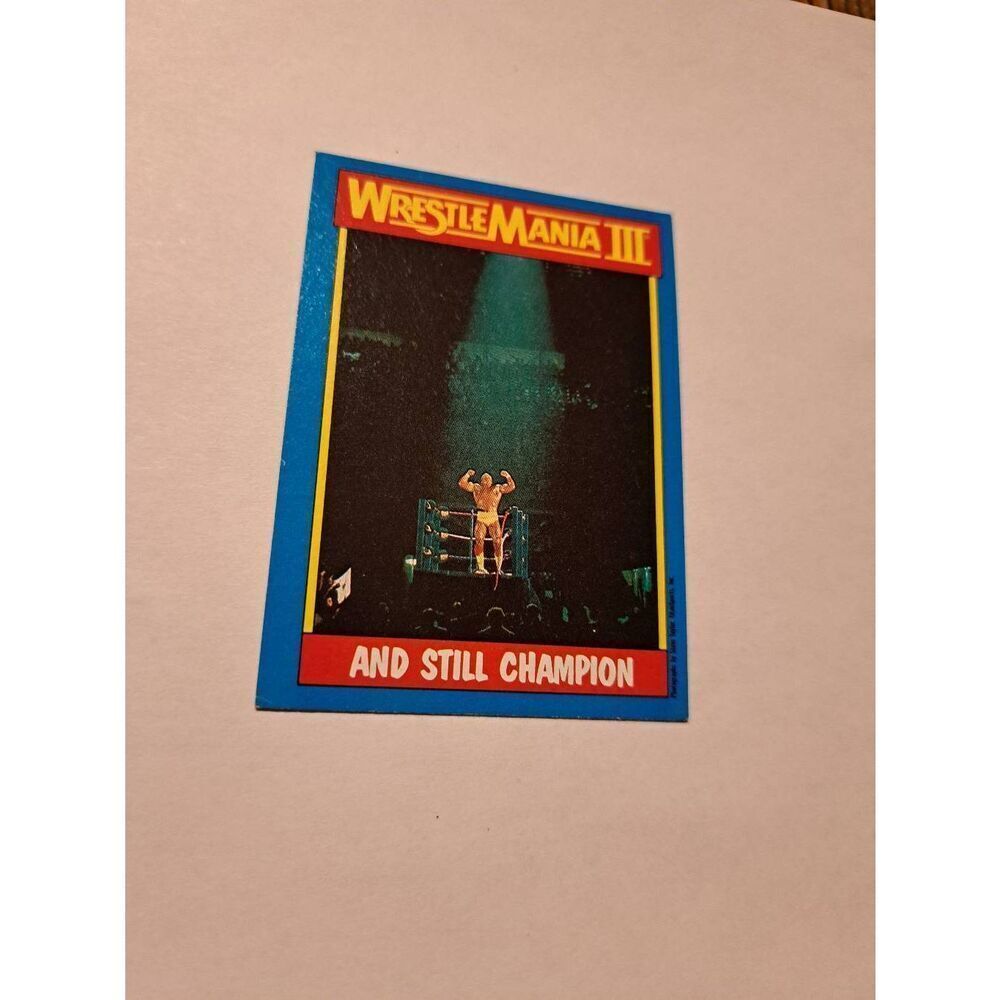 1987 WWF Hulk Hogan WrestleMania III Card #56 And Still Champion Titan Topps